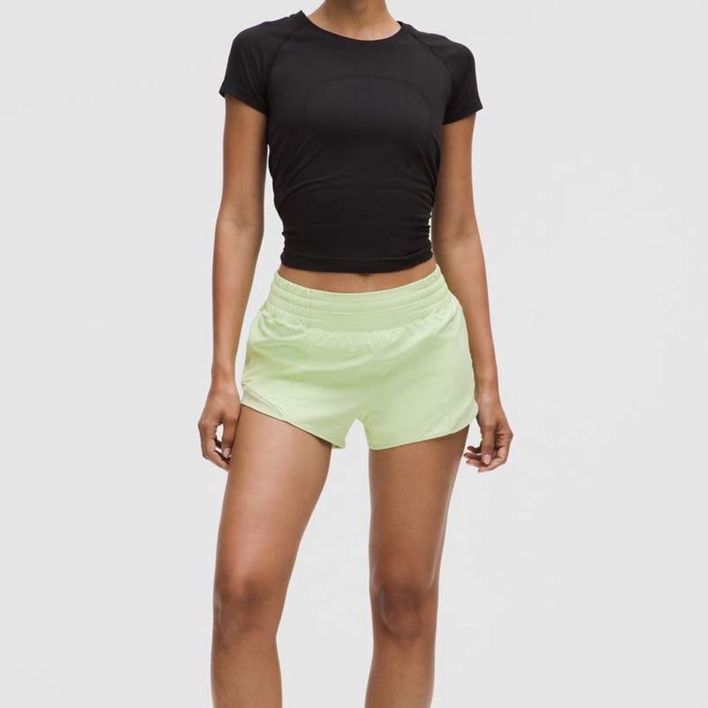 [SOLD] NWT Lululemon Hotty Hot HR Shorts 2.5” Lined (Lemongrass) Size 2